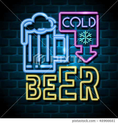 cold beer neon advertising sign cold beer neon advertising sign 48966681