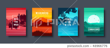 Mountains and forest. Wild nature landscape. Travel and adventure.Panorama. Into the woods. Horizon 48966776