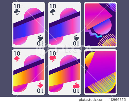 Playing cards in modern style. Gradient shapes, Playing cards in modern style. Gradient shapes, 48966853