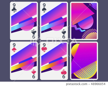 Playing cards in modern style. Gradient shapes, Playing cards in modern style. Gradient shapes, 48966854