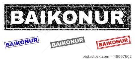 Grunge BAIKONUR Textured Rectangle Watermarks 48967602