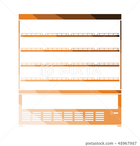 Supermarket refrigerator showcase icon 48967987