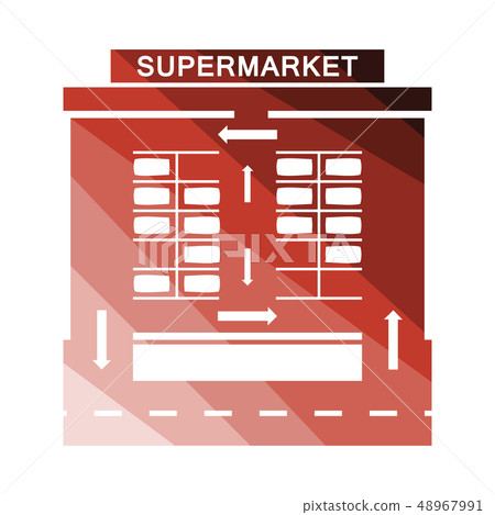 Supermarket parking square icon Supermarket parking square icon 48967991