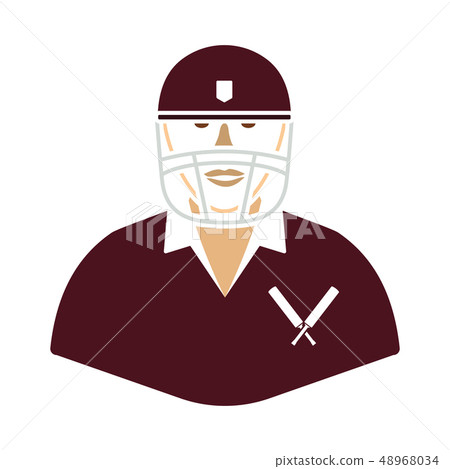 Cricket player icon 48968034