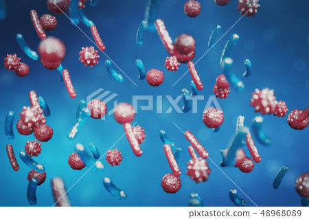 Virus backgorund. Viruses influenza, hepatitis, AIDS, E. coli, colon bacillus. Concept of science Virus backgorund. Viruses influenza, hepatitis, AIDS, E. coli, colon bacillus. Concept of science 48968089
