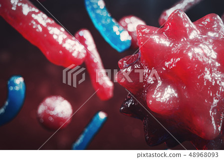 Abstract background virus. The concept of science and medicine, reducing immunity in the body Abstract background virus. The concept of science and medicine, reducing immunity in the body 48968093