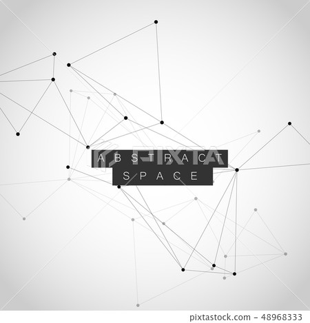 Vector connected lines and dots. Science and technology and network background Vector connected lines and dots. Science and technology and network background 48968333