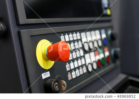 control panel of metalworking CNC-operated machine control panel of metalworking CNC-operated machine 48969852