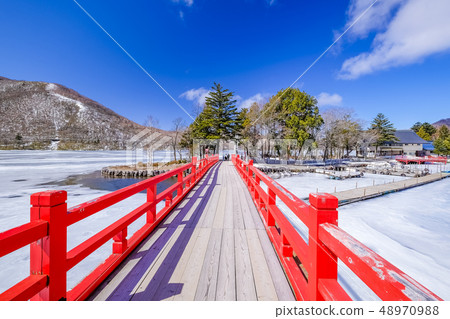 Freezing Onuma and Tochigi Bird Bridge 48970988