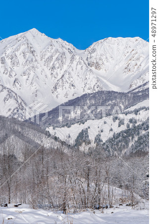 長野縣白馬村雪山雪景 48971297
