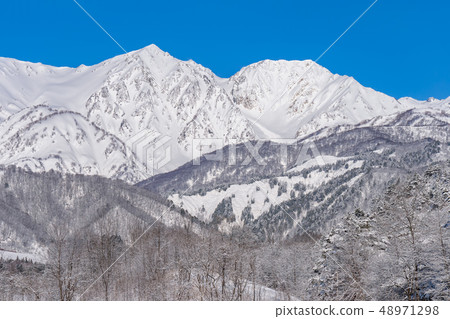 Nagano Prefecture Hakuba Village Snow Mountain Snow Scene 48971298