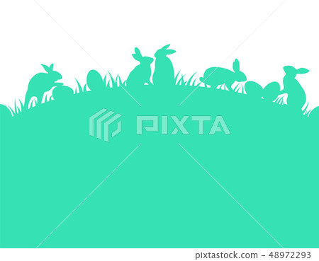 Rabbit and Easter egg flat style.  48972293