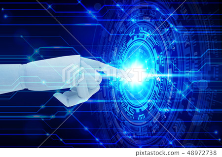 Robot hand touching virtual screen technology, 48972738