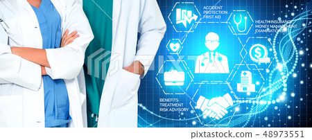 Doctor with Medical Healthcare Graphic in Hospital 48973551