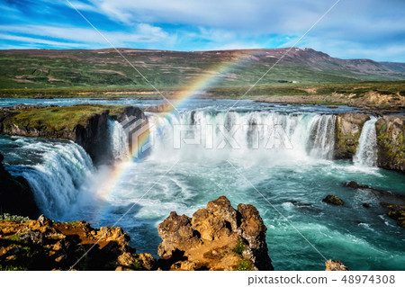 The Godafoss waterfall in north Iceland. 48974308