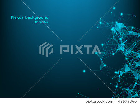 Abstract background with connected lines and dots. 48975360