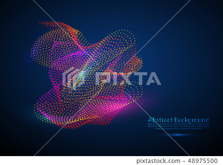 Abstract background. Flowing particle waves - Stock Illustration ...