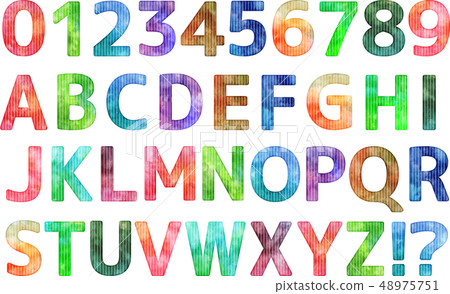Watercolor touch alphabet 48975751