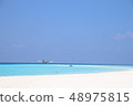 熱帶的白色沙灘 48975815