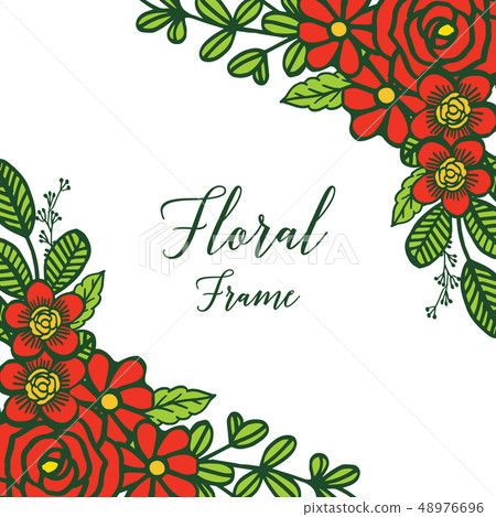Vector illustration template with leaf floral frames blooms Vector illustration template with leaf floral frames blooms 48976696