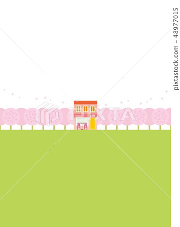 Spring landscape cherry tree - Stock Illustration [48977015] - PIXTA