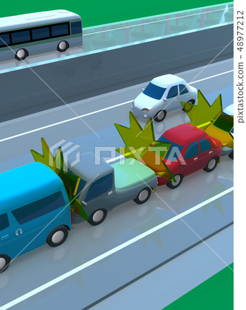 CG 3D例證設計三維汽車汽車交通事故麻煩Tamakuchi路保險案件 CG 3D例證設計三維汽車汽車交通事故麻煩Tamakuchi路保險案件 48977212