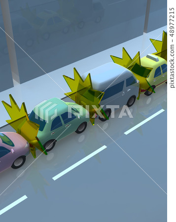 CG 3D例證設計三維汽車汽車交通事故麻煩Tamakuchi路保險案件 CG 3D例證設計三維汽車汽車交通事故麻煩Tamakuchi路保險案件 48977215
