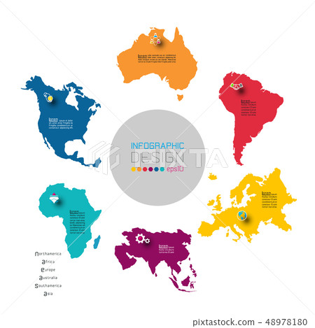 Continental infographics information on vector 48978180