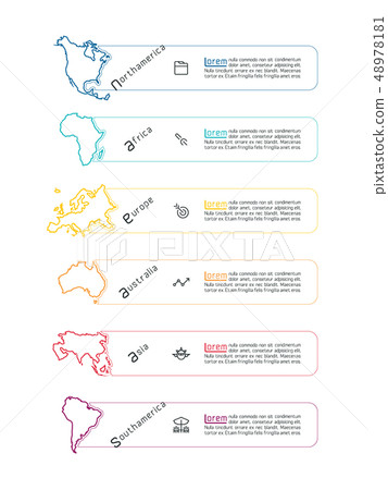 Continental infographics information on vector Continental infographics information on vector 48978181