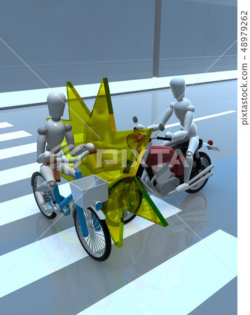 CG 3D illustration design three-dimensional bike bicycle traffic accident trouble collision insurance case case textbook CG 3D illustration design three-dimensional bike bicycle traffic accident trouble collision insurance case case textbook 48979262