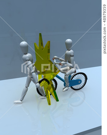 CG 3D illustration design three-dimensional bicycle traffic accident trouble collision insurance case case textbook CG 3D illustration design three-dimensional bicycle traffic accident trouble collision insurance case case textbook 48979359