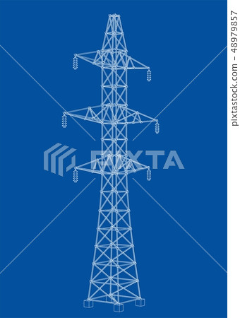 Electric pylon or electric tower concept. Vector Electric pylon or electric tower concept. Vector 48979857