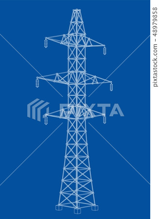 Electric pylon or electric tower concept. Vector Electric pylon or electric tower concept. Vector 48979858