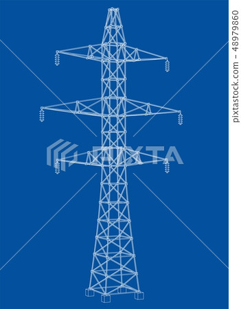 Electric pylon or electric tower concept. Vector Electric pylon or electric tower concept. Vector 48979860