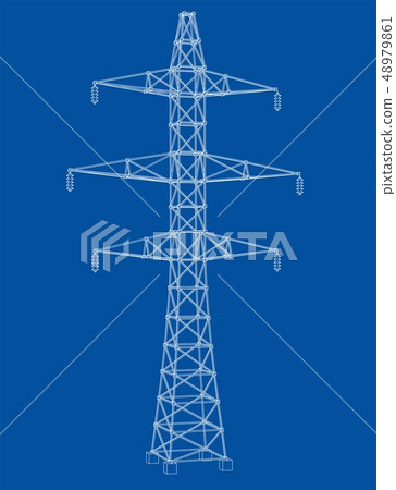 Electric pylon or electric tower concept. Vector Electric pylon or electric tower concept. Vector 48979861