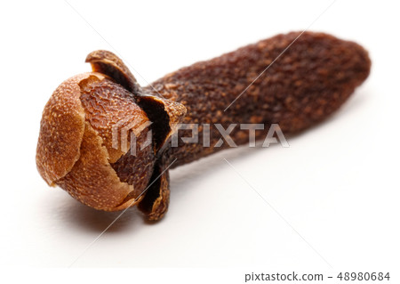 Dry clove bud isolated on white Dry clove bud isolated on white 48980684