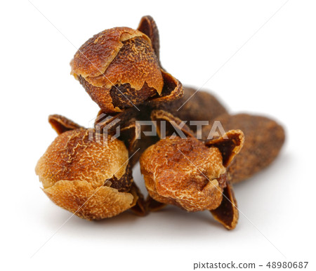 Dry clove buds isolated on white Dry clove buds isolated on white 48980687