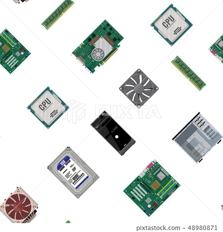 Assembling PC. Seamless pattern Assembling PC. Seamless pattern 48980871