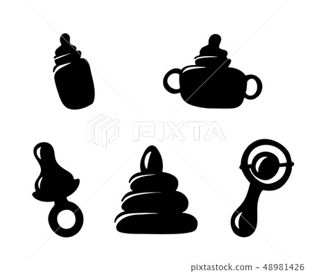 Set icons items for the infant baby Set icons items for the infant baby 48981426