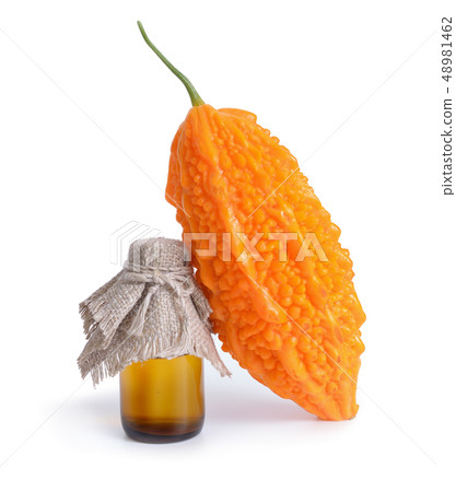 Momordica isolated on white background. 48981462