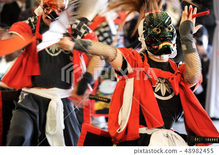 Important intangible folk, Shida Oni Ken dance Sanbanba 48982455