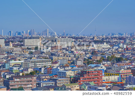 從生田水庫向東京都神奈川縣川崎市多摩區的視圖 48982559