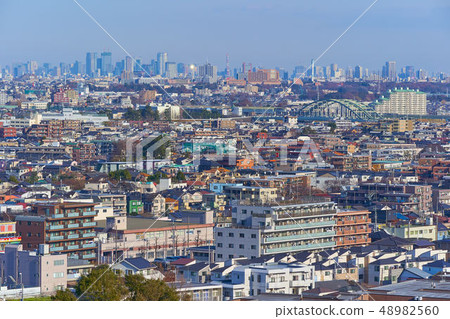 從生田水庫到東京都川前市神奈川縣川崎市多摩區Noborito，東京鐵塔的景色 48982560