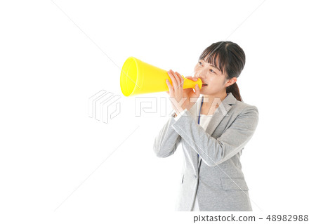 Shouting young business woman Shouting young business woman 48982988