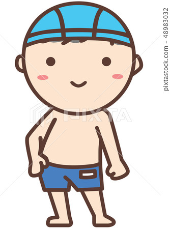 Boy in school swimsuit 48983032