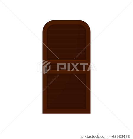 Wooden door on white background. Interior and design. Wooden door on white background. Interior and design. 48983478