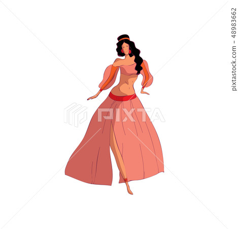 Oriental dance. Professional dancer concept. Vector illustration. Oriental dance. Professional dancer concept. Vector illustration. 48983662