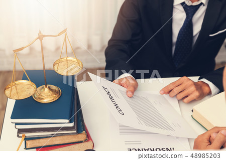 Concepts of law, Lawyer and businessman working Concepts of law, Lawyer and businessman working 48985203