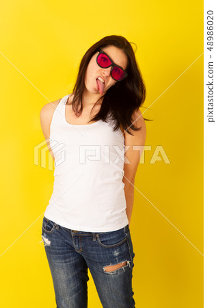 Pink Glasses Girl Pink Glasses Girl 48986020