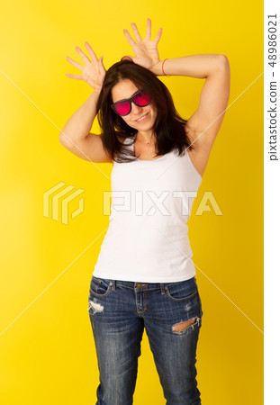 Pink Glasses Girl Pink Glasses Girl 48986021